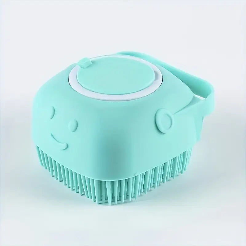 Silicone Pet Grooming Brush with Massage Balls - 2-in-1 Bath & Massage Tool for Dogs and Cats - Gentle Silicone Material Pet Care Accessory
