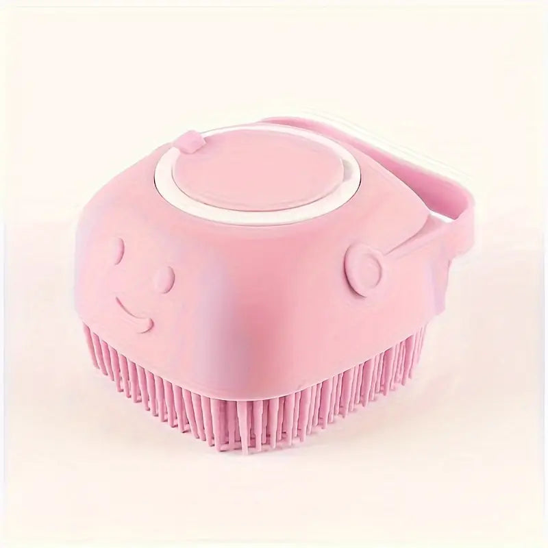 Silicone Pet Grooming Brush with Massage Balls - 2-in-1 Bath & Massage Tool for Dogs and Cats - Gentle Silicone Material Pet Care Accessory
