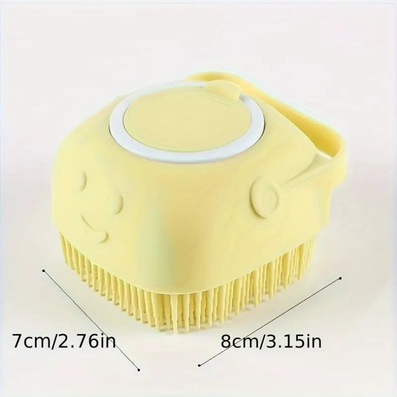 Silicone Pet Grooming Brush with Massage Balls - 2-in-1 Bath & Massage Tool for Dogs and Cats - Gentle Silicone Material Pet Care Accessory