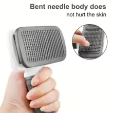 Easy-to-clean pet grooming brush, gentle deshedding massage comb with one-click hair removal, Pet grooming