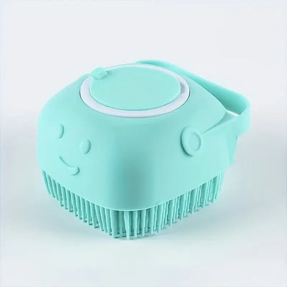 Silicone Pet Grooming Brush with Massage Balls - 2-in-1 Bath & Massage Tool for Dogs and Cats - Gentle Silicone Material Pet Care Accessory
